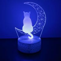Lámpara De Noche LED 3D De Gato Lindo Para Niños Luz De Escritorio Para Dormitorio Con Toque Inteligente Regalo De Cumpleaños Decoración Para El Hogar - details 4