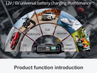 Cargador De Batería Para Coche Y Motocicleta Automático 5000mA 6V/12V Con Pantalla LCD Inteligente Carga Rápida De Energía Para Coche Y Motocicleta - details 8