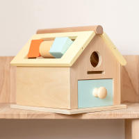Juguetes De Madera Montessori 5 En 1 Caja De Permanencia De Objetos Bola Moneda Caída Casa Arco Iris Tambor Giratorio Y Ordenador De Formas Para Bebés Y Niños Pequeños - details 4