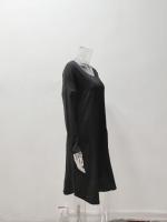Vestido Largo Casual De Mujer Para Otoño Con Bolsillos Y Cuello En V Estilo Europeo Y Americano Algodón Y Lino Suelto - details 4