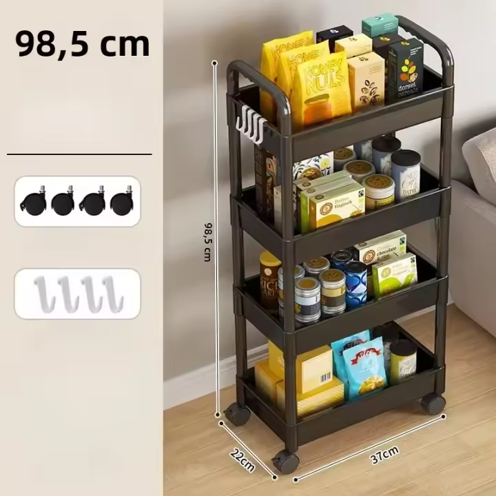 Carrito De Almacenamiento Móvil Para Cocina Con Ruedas Estante Multicapa Para Baño Organizador De Alimentos Para El Hogar - 1