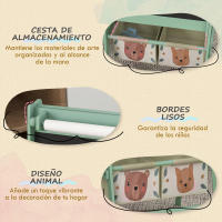 AIYAPLAY Caballete para Niños 3 en 1 Caballete Infantil de Doble Cara Caballete de Arte con Rollo de Papel Pizarras y 2 Cestas de Almacenamiento 54x46,5x93 cm - details 3