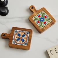 Tappetizes De Madera Estilo Japonés Creativos Antideslizantes Con Patrón Artístico Delineado Delicado Para Bebidas Tamaño Approx 10x10cm - details 3