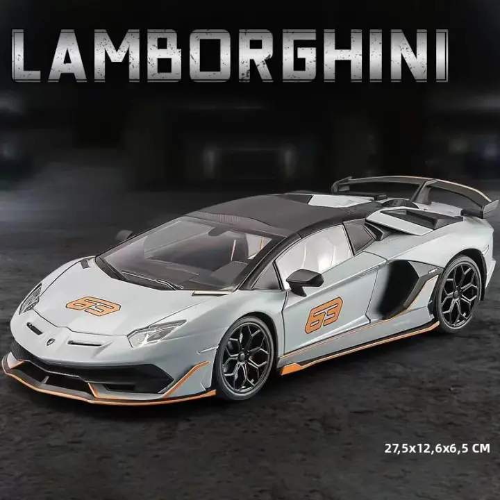 Coche De Escala 1:18 Aventador SVJ De Aleación Modelo De Coche Deportivo Metálico Con Sonido Y Luz Juguete Para Niños Regalo De Cumpleaños - 1