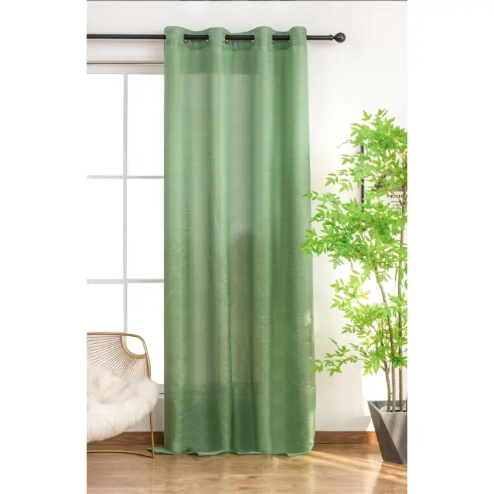 Cortina visillo.Cortina De Tela Semitranslúcido Lino Y Poliéster Con Diseño de estampado.150x260cm. - 1