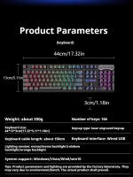 Teclado De Juego EWEADN Con Cable Silencioso 104 Teclas Tamaño Completo Retroiluminado LED Arco Iris Para Windows Laptop PC - details 2