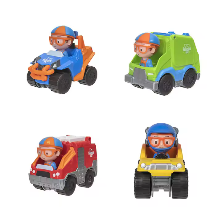 Blippi Mini Vehículo 1 Unidad, Modelo surtido de Camión de Basura, Camión de Bomberos, Móvil, Monster Truck - 1
