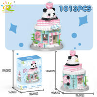 Mini Bloques De Construcción HUIQIBAO Moc Panda Vistas De La Ciudad Modelo De Café Para Decoración De Hogar Y Regalo Para Adultos - details 3