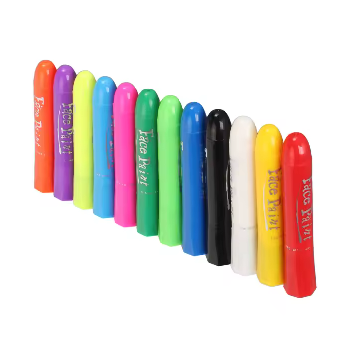 Bolígrafo de Pintura facial de 12 Colores para niños, crayones de Pintura facial DIY, Barras de Pintura Corporal temporales lavables para Navidad, Fiesta de Halloween - 1