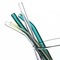 Juego De 8 Pajillas De Vidrio Reutilizable De Alta Borosilicato Para Smoothies Y Cocktails 12mm Pajilla Saludable Y Ecológica Con Cepillo Para Limpieza - details 4