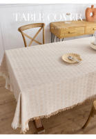 Mantel De Algodón Lino De Otoño En Gris Con Borlas Para Comedor Cocina Picnic Boda Estilo Rústico Farmhouse Cubierta De Malla - details 0