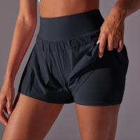 Shorts De Yoga Para Mujer Color Sólido Transpirables Secado Rápido Estilo Deportivo Para Verano Ciclismo Running Gimnasio - details 14