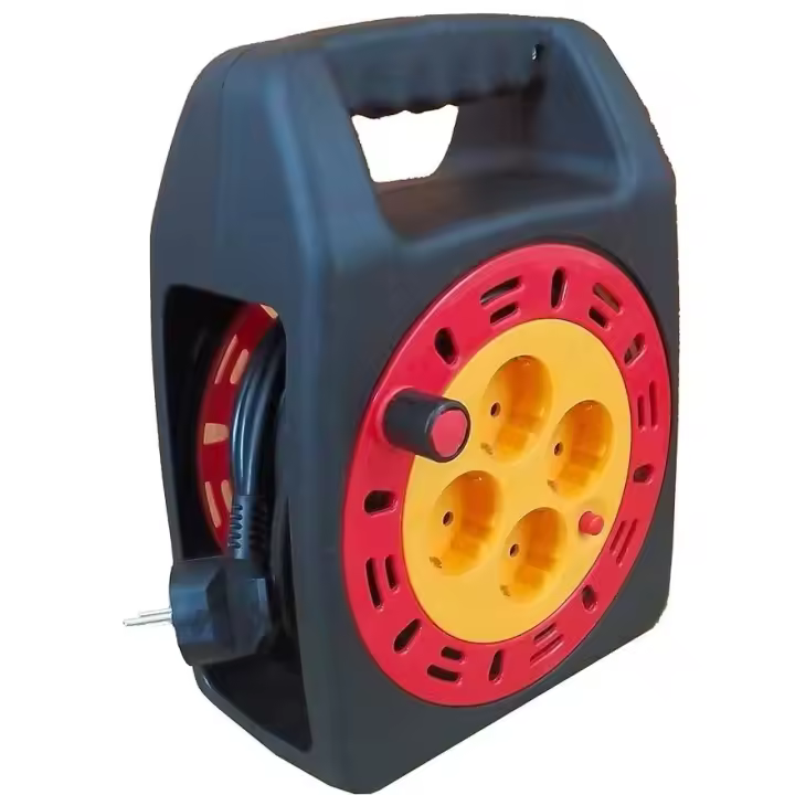 Led Light One Cable alargador con enrollador 3x1,5mm (4 tomas, 15 metros) Negro - 1