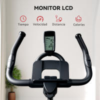 SPORTNOW Bicicleta Estática Bici Estática con Volante de Inercia 15 kg Pantalla LED Ejercicio Silencioso Manillar y Asiento Ajustable Carga 120 kg para Casa Gimnasio Negro - details 4