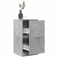 vidaXL Armario botiquín madera de ingeniería 40x41x77,5 cm en color Blanco/Marrón roble/Roble ahumado y más | almacenamiento funcional diseño moderno para baño dormitorio sala - details 8
