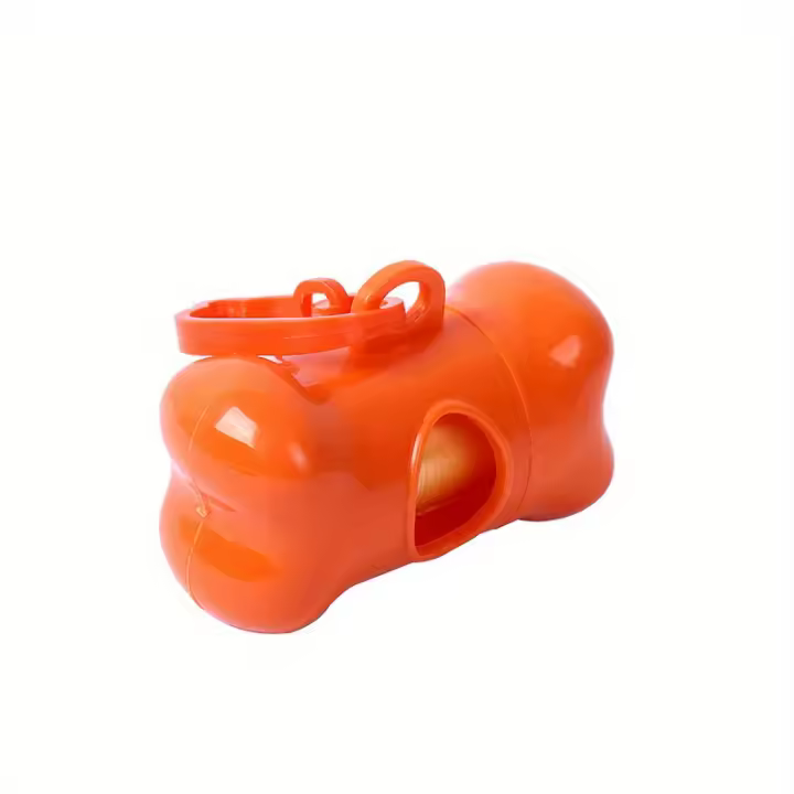 Dispensador De Bolsas De Basura Para Perros Forma De Hueso Colorido Con 1 Bolsa Desérgica Portátil Para Excrementos De Mascotas Ideal Para Caminatas Al Aire Libre Y Entrenamiento - 1
