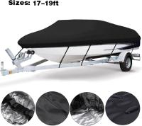 Cubierta para barco-Cubierta para barco de tamaño múltiple hecha de tela negra duradera de 420D Oxford impermeable, Rip-Stop, a prueba de UV, a prueba de nieve, adecuada para barcos de pesca trimarán en forma de V - details 0