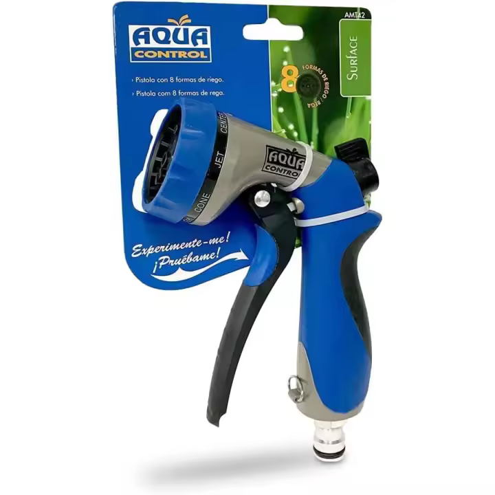 Pistola de Riego fabricada en Metal y Caucho. Con Regulación de Caudal y 7 Formas de Riego para adaptarse a todo tipo de plantas y terrenos - 1