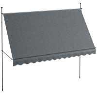 Outsunny Toldo Manual Retráctil 3,5x1,2 m Toldo Exterior Terraza Enrollable Altura Ajustable con Manivela 210-300 cm Sin Taladro Protección UV30+ para Balcón Jardín - details 0