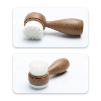 Cepillo Facial Exfoliante Doble Cara Para Limpieza Profunda De Poros Y Eliminación De Quistes Cepillo De Limpieza Facial Con Mango De Hueso De Coco - details 7