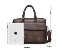 Bolso De Negocios De Cuero Para Hombre Bolso De Mano De Lujo Bolsa De Hombro Para Oficina A4 Portátil Bolsa Transversal MaleTote Bags - details 0