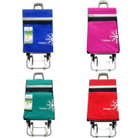 Happy casa Carro Carrito de Compra Plegable Ligero Bolsa Termo 90x30x39cm , Resistente, Plegable, con 4 Ruedas Resistentes, para la Compra de Alimentos, Capacidad de Carga 40 Litros - details 0