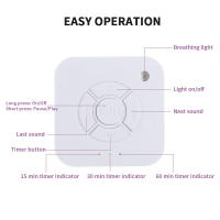 Mini Máquina De Ruidos Blancos Con 9 Sonidos Relajantes Y Luz Respiratoria Timer Carga Type-C Para Bebés Adultos Viajes Soporte Del Sueño - details 2