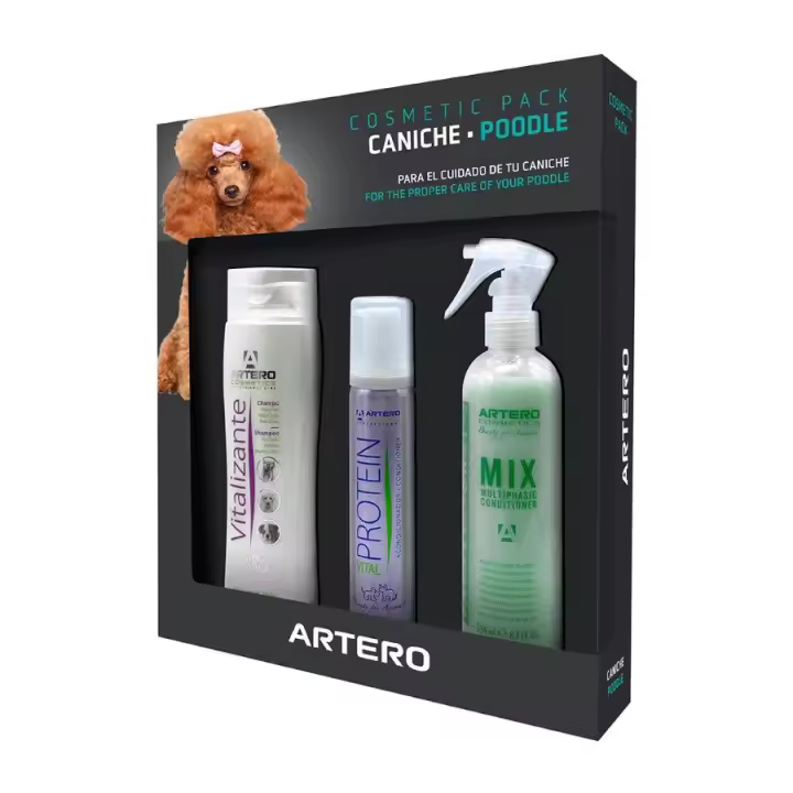 Artero Pack Productos Caniche - Champú Vitalizante - Acondicionador Protein Vital - Acondicionador Multifase Mix - 1