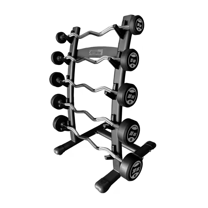 Fitness Tech Set de Barras Montadas curvas con Rack | De 10 a 30 kg Barras para peso libre - 1