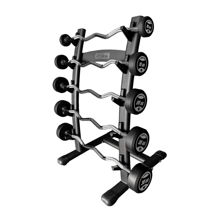 Fitness Tech Set de Barras Montadas curvas con Rack | De 10 a 30 kg Barras para peso libre - 1