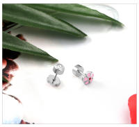 LUXUSTEEL Pendientes De Estilo De Flor Rosa Para Mujeres Niñas Y Niños Joyería De Lujo De Acero Inoxidable Con Cristal Redondo - details 6