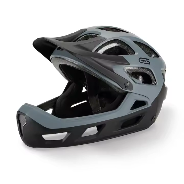 Casco Bicicleta Ciclismo Descenso y Montaña Ges Negro Gris - 1