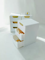 Caja De Almacenamiento De Escritorio Mini Estilo Cajón Para Joyería Y Artículos Misceláneos Tres Capas Partitioned Ecológica - details 1