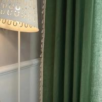 Cortinas Verdes De Estilo Bohemio Con Borlas Y Bolsa Para Rodillo 1 Panel 100% Aislamiento De Luz Para Sala De Estar Y Dormitorio - details 1