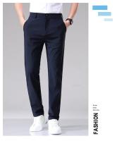 Pantalones Casuales Para Hombre Verano Ultrafino Seda De Hielo Delgados Rectos Negros Grises Pantalones De Negocios Rapidos Secados - details 12