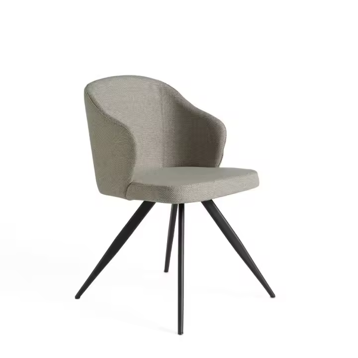 ANGEL CERDÁ 4057C Silla comedor tapizada tela gris , Gris  Negro , Tela , 48 x 57 x 82 cm. - 1