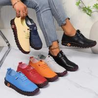 Zapatillas De Mujer 2024 Moda Nueva Suela Suave Zapatillas Deportivas Casuales Ligeros Para Exterior Diseñador Zapatos De Piel PU - details 5
