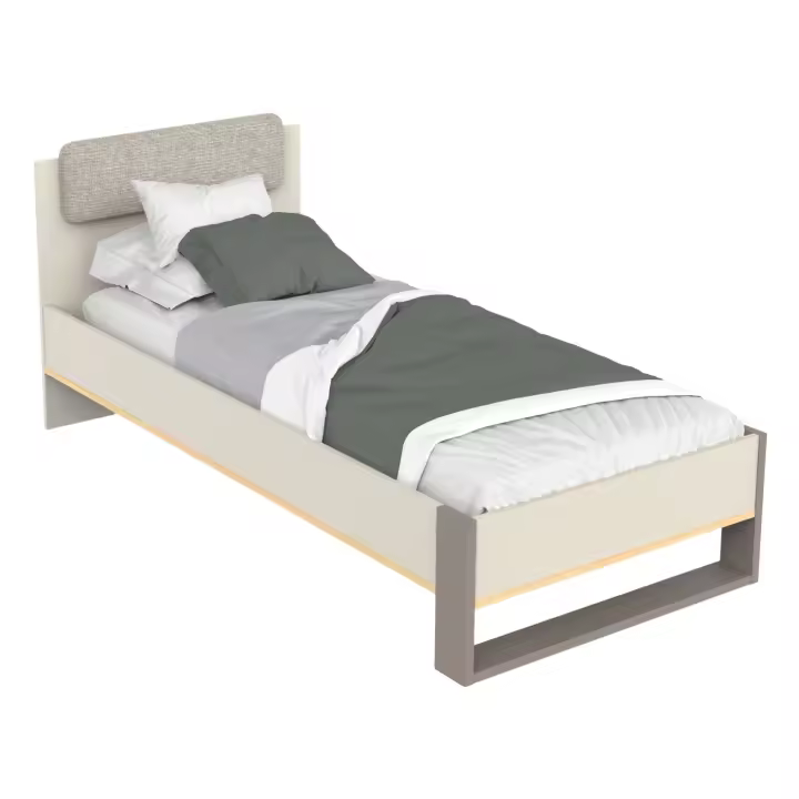 Miroytengo Cama Juvenil Camillia 90x200 cm en Roble Vicenza, Gris y Arcilla, Fabricada en Melamina - 1