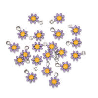 20Pcs Colgante De Acero Inoxidable Con Enamel Flor Encanto Para Manualidades Joyería DIY Pendientes Collar Pulsera Creación De Joyas - details 7