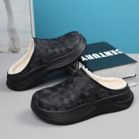 Zapatillas De Algodón Para Hombre Invierno Impermeables Con Peluche Interior Y Exterior Casuales Adecuadas Para El Hogar Y Exteriores Mantienen Calientes Medias Mitad Zapatos Plana Unisex - details 7
