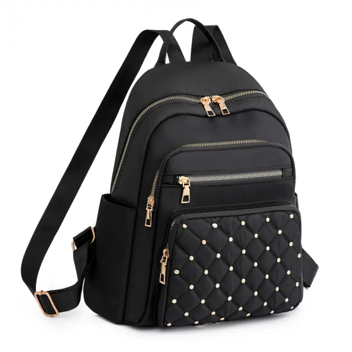 Mochila De Viaje Grande Para Mujeres En Nylon De Alta Calidad Bolsa Escolar Para Adolescentes Con Múltiples Bolsillos Y Cierre De Cremallera Estilo Fashion - 1