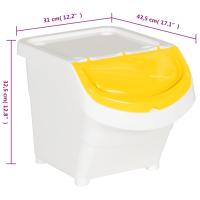 vidaXL Cubos de basura apilables con tapa 3 uds PP blanco 78 L - details 7