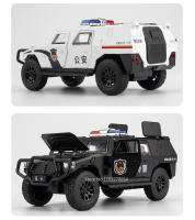 Coche De Juguetes Dongfeng Warrior 1/32 Modelo De Aleación Diecast SUV Coche De Policía Con Sonido Luz Pull Back Cuerpo De Metal Neumáticos De Goma Regalos Para Niños - details 2