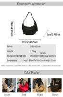 Bolso Transversal De Oxford Popular 2025 Para Mujer Y Hombre Color Sólido Con Cierre De Cremallera Bolso De Hombro Casual Para Estudiantes Y Commutadores - details 1