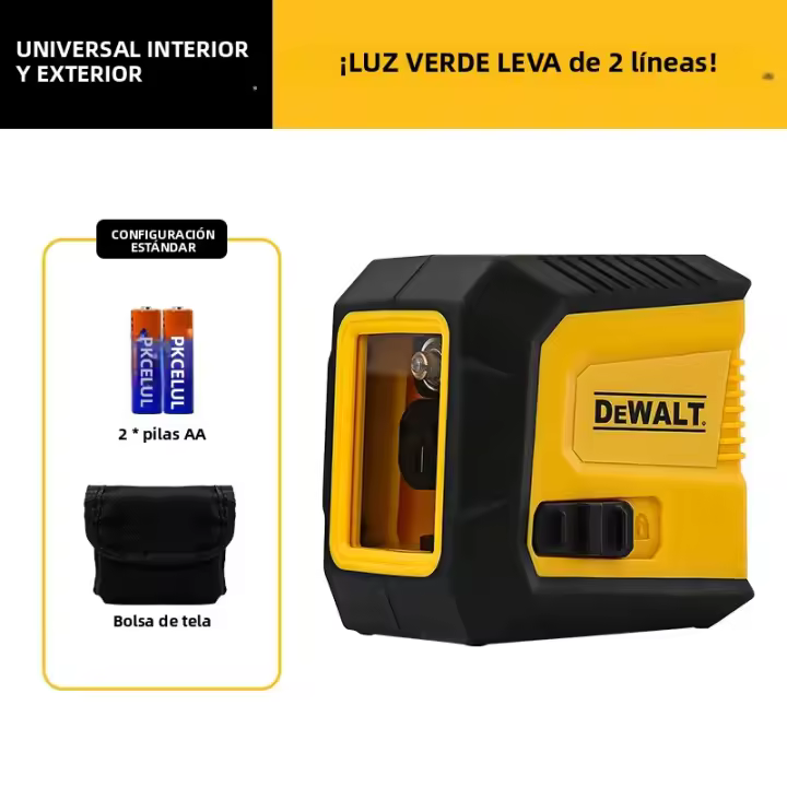 Nivel Láser Mini DEWALT 2-Línea Horizontal Y Vertical Luz Verde Alta Precisión Herramienta Portátil Auto-Nivelada Para Bricolaje Y Jardín - 1