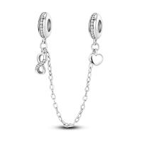 Cadena De Seguridad Platinada De Plata Con Bolas Para Pulsera Original Joyería Hecha a Medida Clip De Estopilla Charm Adecuado Para Joyería - details 60