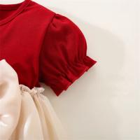 Vestido De Princesa Para Bebé Niña Con Panel Tejido Y Bolita De Lana Twilight Nube Bow Manga Corta Estilo Diario Preppy - details 7