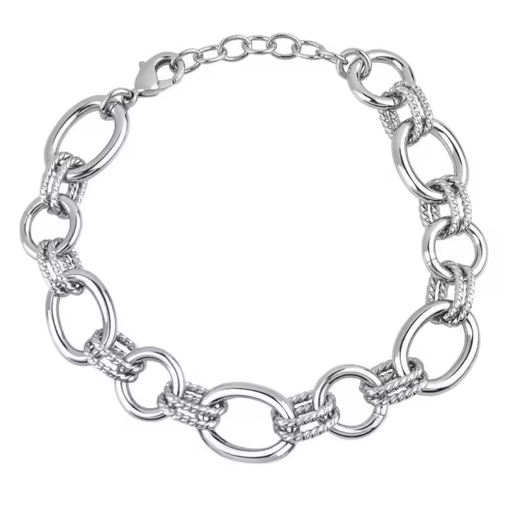 Pulsera acabado en Plata eslabones formas X2587417B vidal & vidal Raíz Joyas de acero Joyería Pulseras MUJER ANILLOS Pulseras Bijoux para mujer Anillos Mujer inicio VIDAL & VIDAL Pulseras Vidal & Vidal Pulseras de Acero Mujer - 1