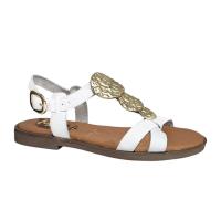 Sandalia Mujer Plana de Piel con Adornos Dorados - Marila Bani (Negro) Eleva tus looks de verano con la combinación perfecta de artesanía y diseño contemporáneo. Esta sandalia de la marca Marila destaca por su elegancia atemporal y un confort excepcional, - details 3