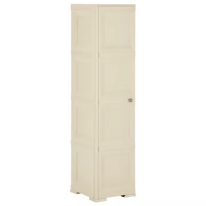 vidaXL Armario de plástico diseño madera blanco angora 40x43x164 cm - 1